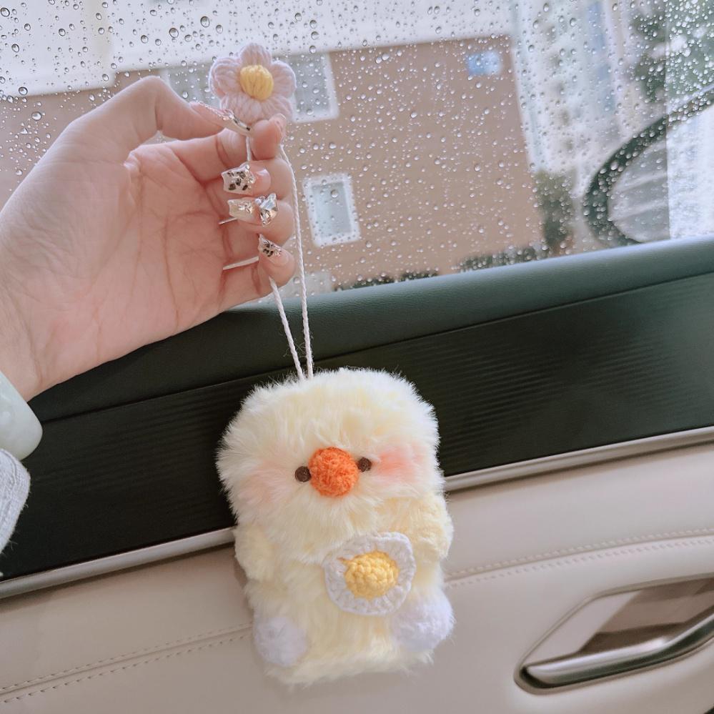 Handmade Yellow Chick Plush Key Pouch/Holder - Soft Animal Key Holder Gift for Women Kids