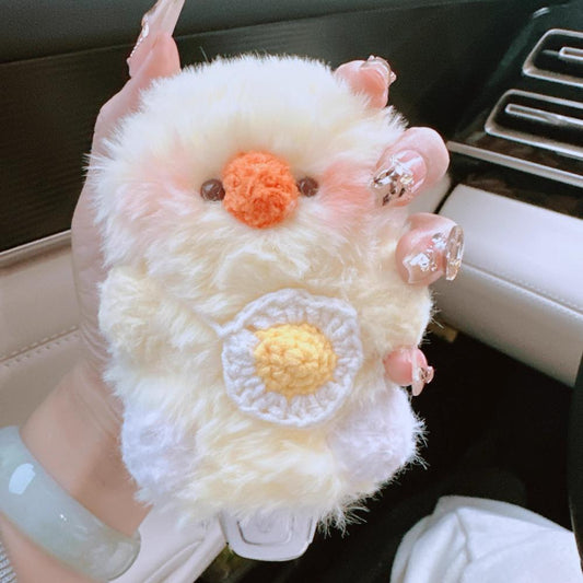 Handmade Yellow Chick Plush Key Pouch/Holder - Soft Animal Key Holder Gift for Women Kids