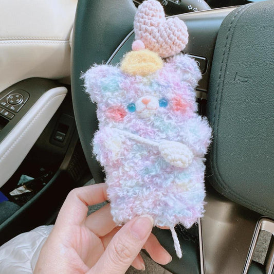 Handmade Plush Bear Car Key Case - Universal Fit for Key Fobs with Anti-Drop Protection